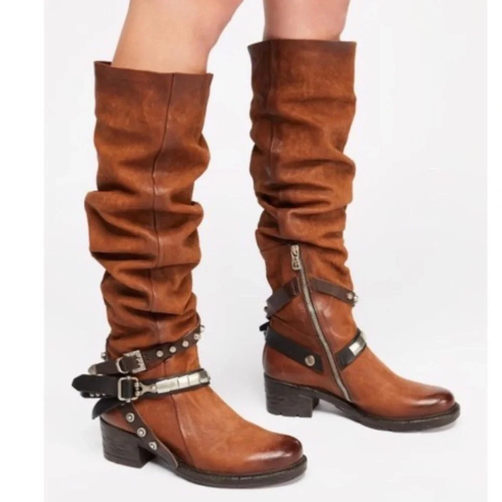 Free People x A.S.98 over the knee Boots in brown size 6